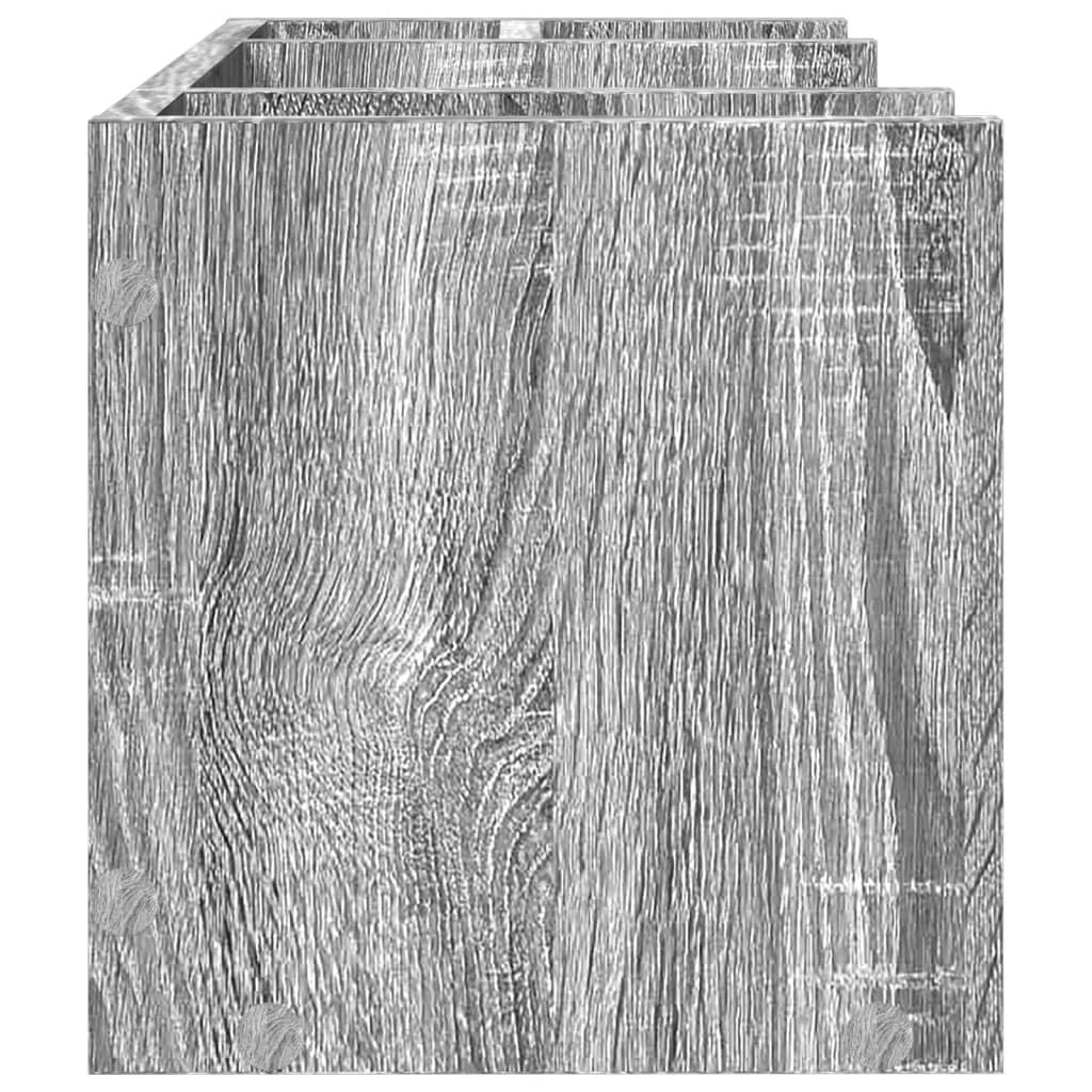 Schreibtisch-Organizer Grau Sonoma 44,5x24x25 cm Holzwerkstoff mit 6 Fächern für Büroorganisation, Dokumentenablage, Platzsparendes Ordnungssystem für Zuhause und Büro