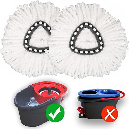 Miniatura 1 de Paquete de 2 cabezales de repuesto para mopa compatible con Ocedar Easy Wring Sping, 100% microfibra de repuesto para mopa giratoria, limpieza