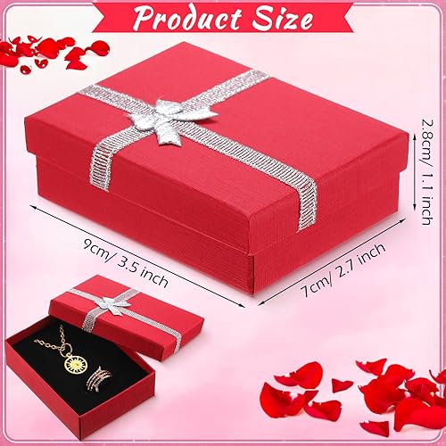 Miniatura 2 de Bucherry Cajas de regalo de joyería de 72 piezas Juego de cajas de joyería de papel de cartón pequeñas cajas de regalo vacías con cinta para anillos