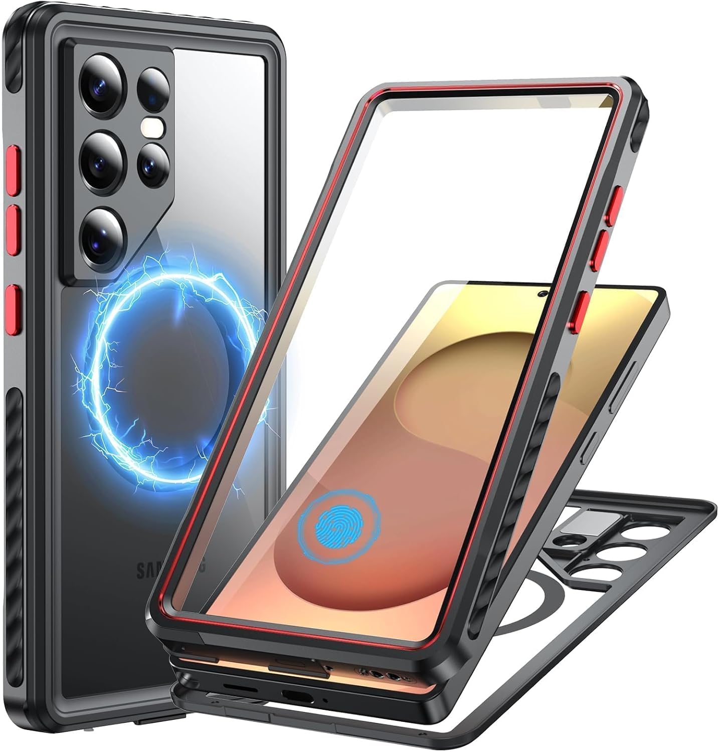 WIFORT for Samsung Galaxy S25 Ultra Waterproof Case Magnetic, [Rugged Stainless Steel] [Fit for MagSafe] [Screen Protector & Lanyard], Heavy Duty Protection Water Proof Metal Phone Cover - 6.9" Black