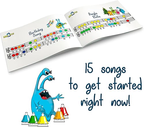 Vista 5 de MINIARTIS Campanas de escritorio para niños Juguetes educativos de música para niños pequeños Juego de campanas de mano coloridas de 8 notas