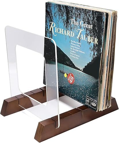 Miniatura 5 de BADALU Soporte de almacenamiento de discos de vinilo extraíble con diseño de ranura profunda antideslizante, almacena y sostiene hasta 60 álbumes,