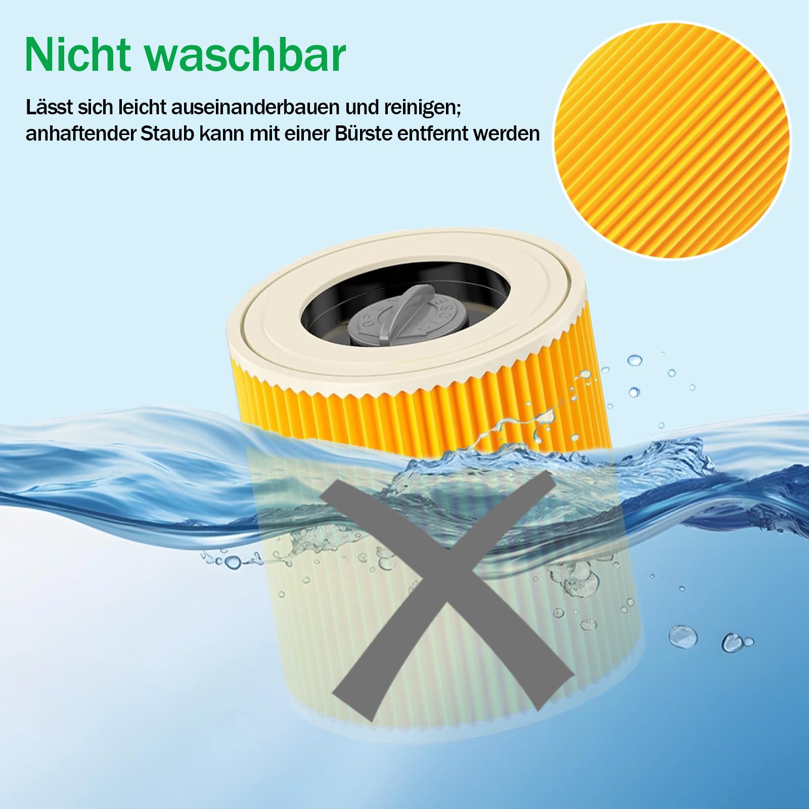 10 Sacchetti per Karcher WD3 WD3.200 WD3.300 WD3.500 WD3.800 MV3 SE4001/4002 + 2 Filtri a Cartuccia