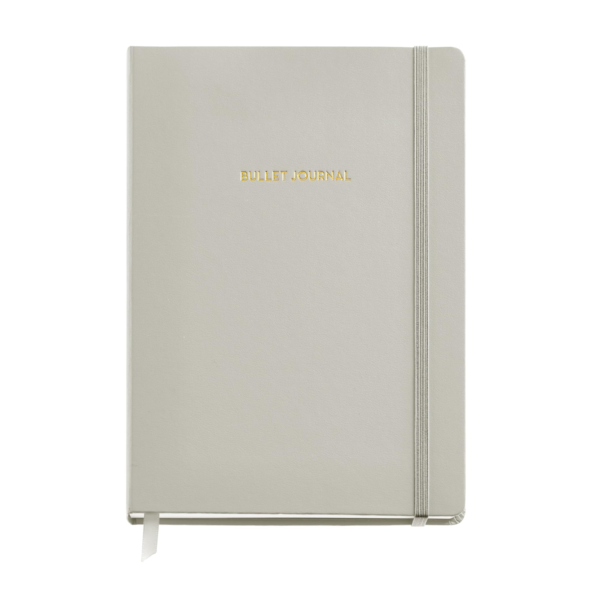 Miquelrius Bullet Journal Notebook - Hardback Faux Leather Cover with Elastic Closure, A5 Size 148 x 210 mm, 96 Sheets 100 g/m², Polka Dot Grid Interior
