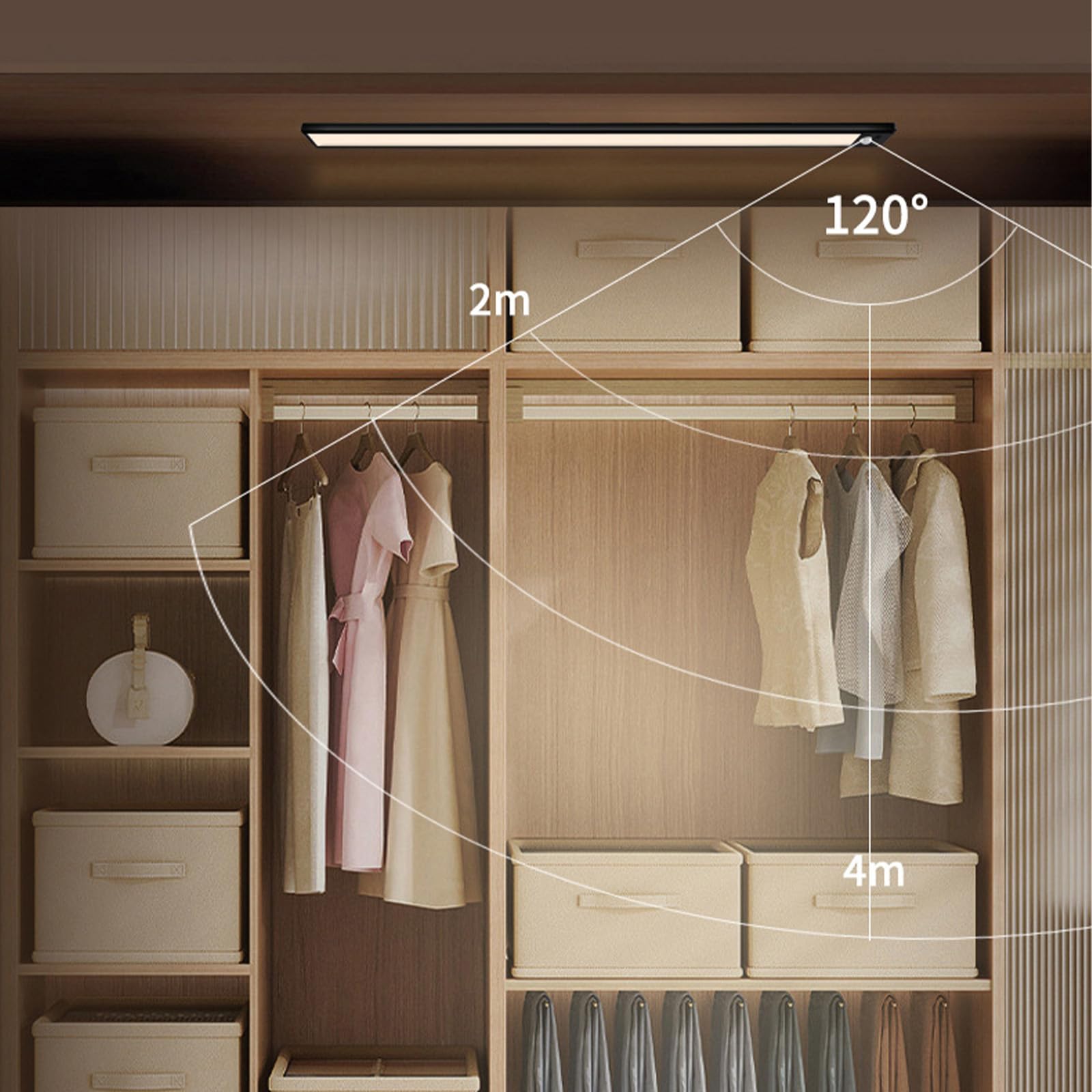 LED Akku Wandleuchten mit Bewegungsmelder Modern Wandbeleuchtung Drei Farbtemperaturen Dimmbare Unterbauleuchte Magnetische Wandleuchte für Wohnzimmer Schlafzimmer Küche (Silber,60cm)