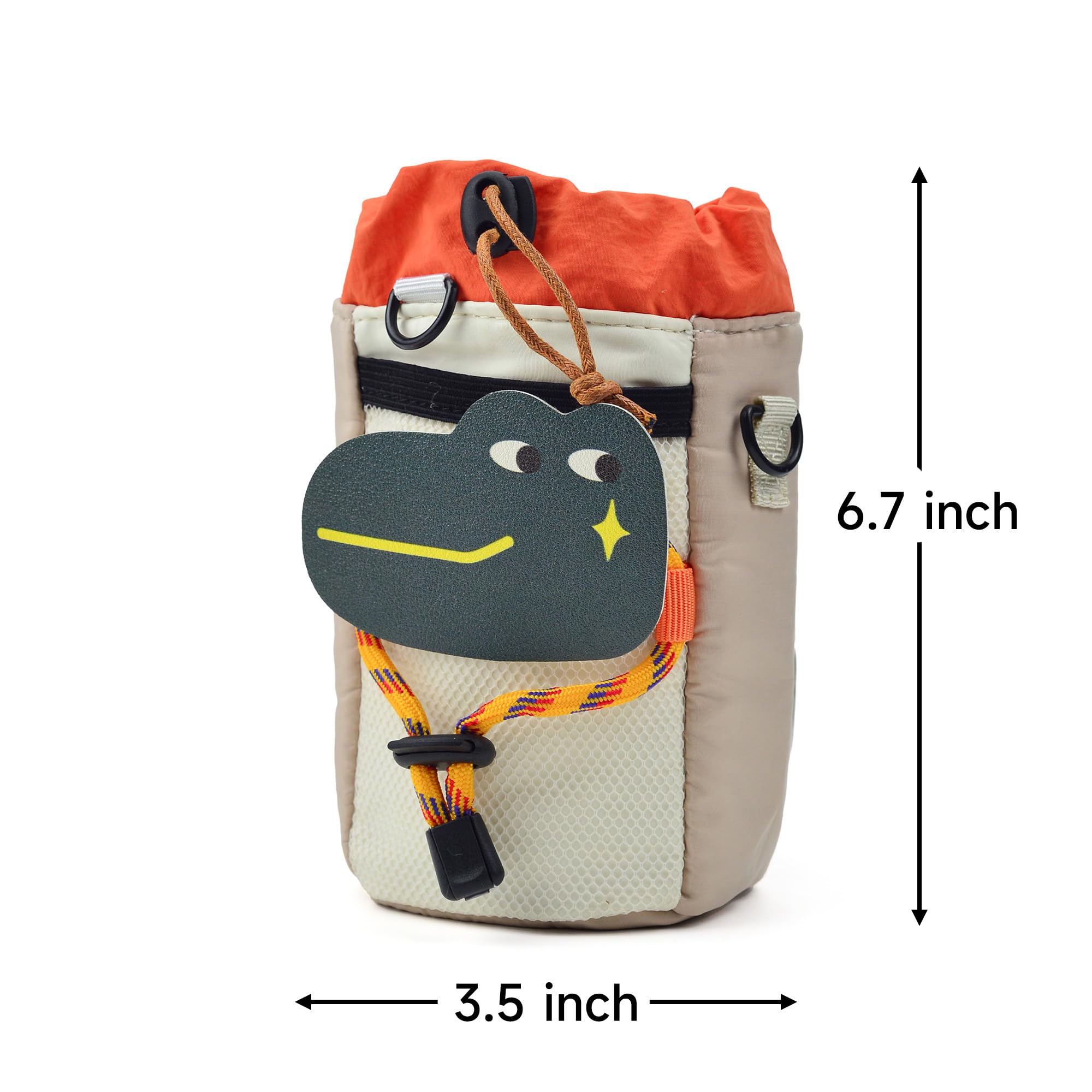 Cacihato Kids Bike Water Bottle Holder Bag Cute Strap-On No Screws Water Bottle Cage Cycling Phone Storage Bag Small Fabric Bike Basket for Bicycle Handlebars (Crocodile)