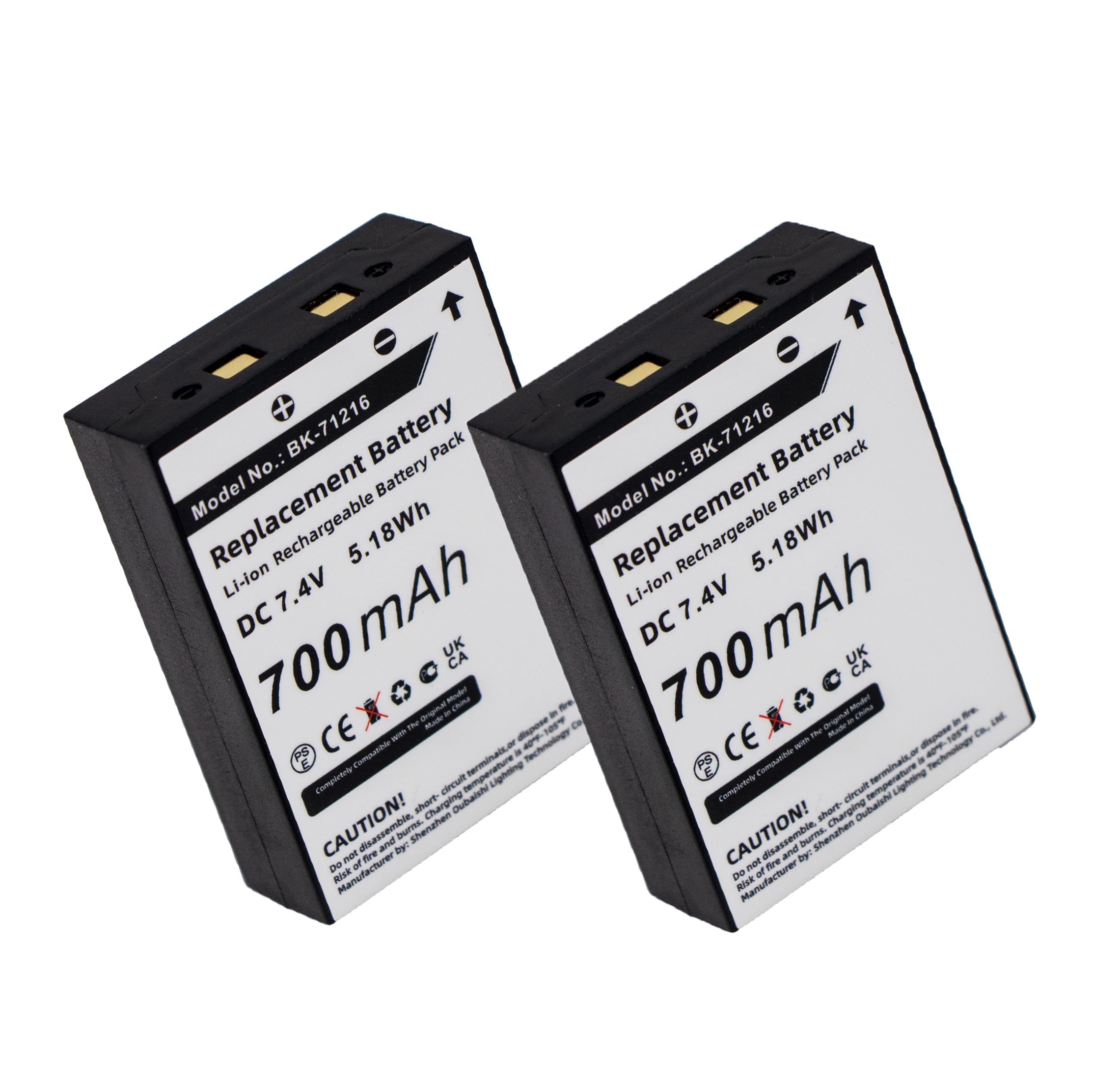 OERIIHIY (2Pack) Replacement Battery for Co'bra LI3900 LI3950 LI4900 LI5600 LI6000 LI6050 LI6500 LI6700 MN-0160001 028377310454 103-0001-1 103-0004-1 700mAh