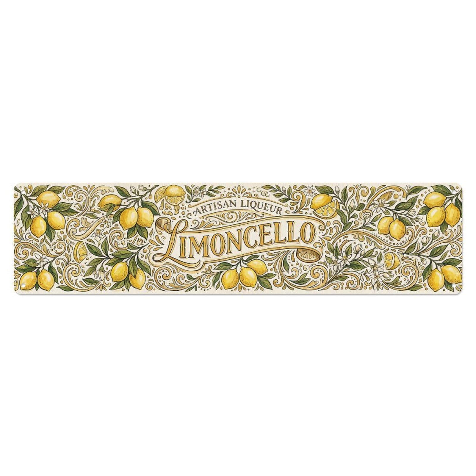 Vintage Limoncello Artisan Lemon Liqueur Metal Tin Sign Plaque Wall Decor for Cafe, Club, Garden Metal Poster 4x16Inch