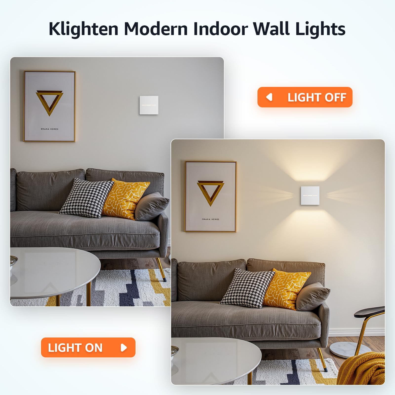 Klighten 2 Pezzi 5W Lampade da Parete per Interni Bianco Caldo 3000K Applique da Parete Con G9 Lampadina Sostituibile, per Portico, Scala, Corridoio,Balcone (Bianco)