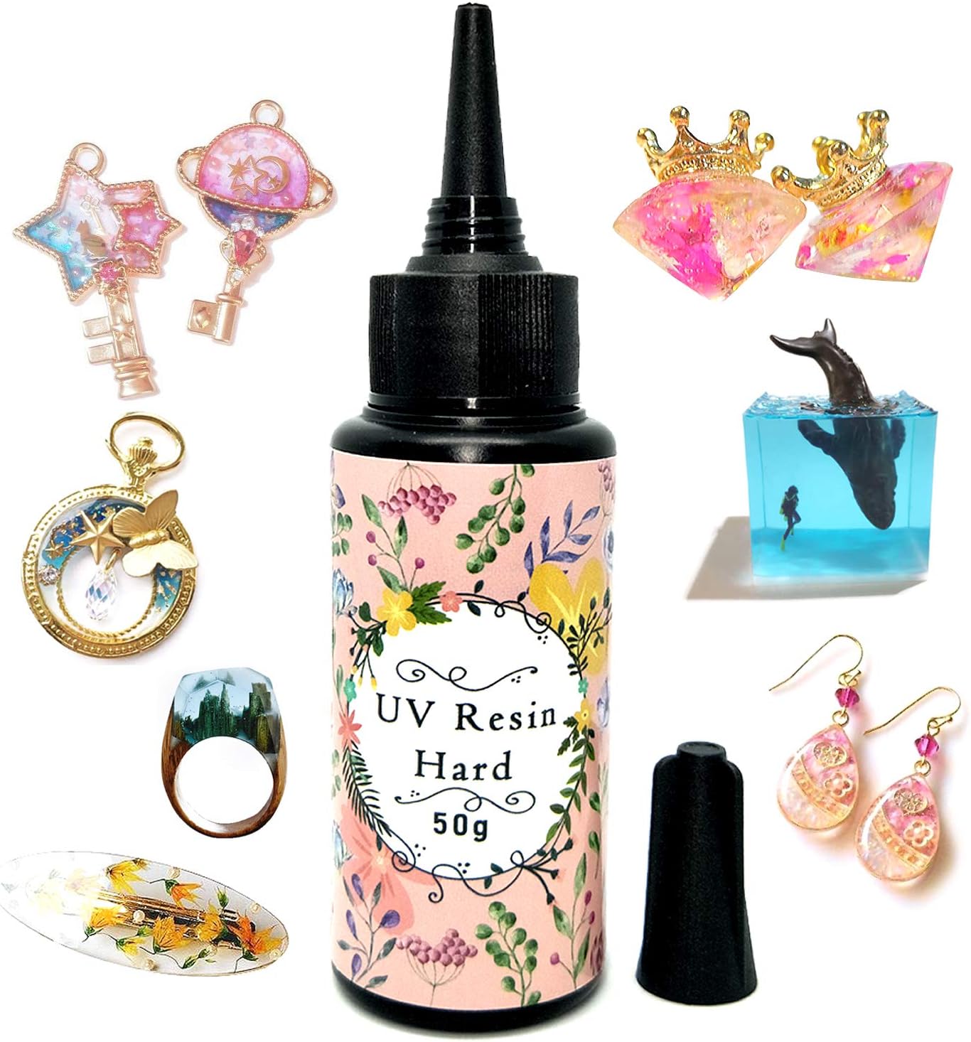 UV Resin - DIY Hard Type Crystal Clear Glue Ultraviolet Curing Epoxy Resin UV Resin for DIY Jewellery Crafts, Casting, Coating, Craft & Jewelry Decoration