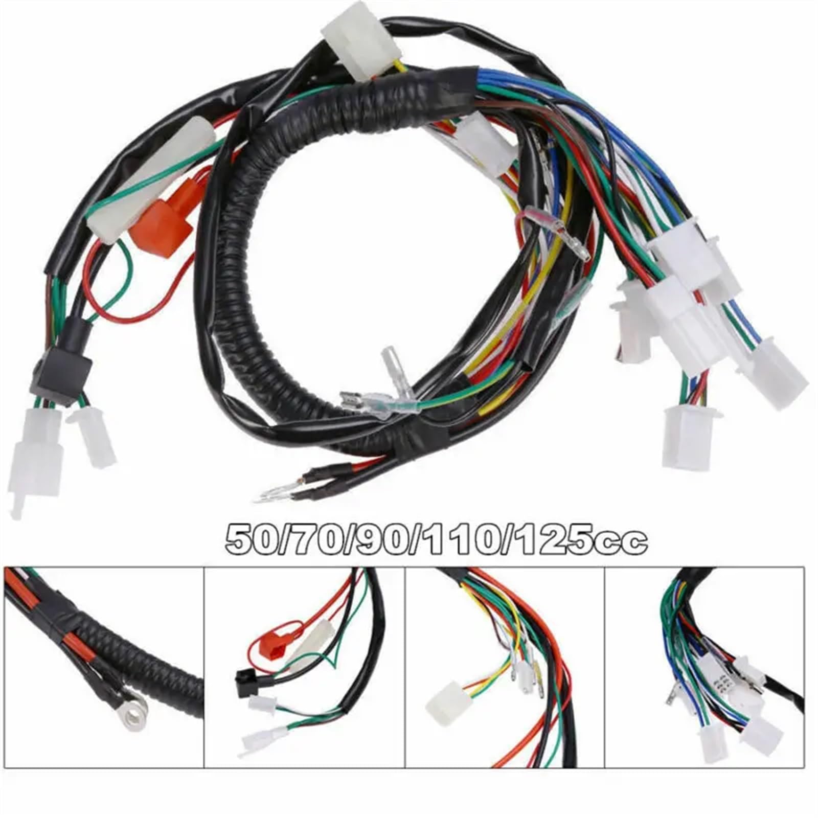Kabelbaum FüR Motorrad Universelle elektrische Verkabelung for die meisten ATV UTV Quad 4 Wheeler 50cc 70cc 90cc 110cc 125cc Kabelbaum-Motorradzubehör FüR Motorrad