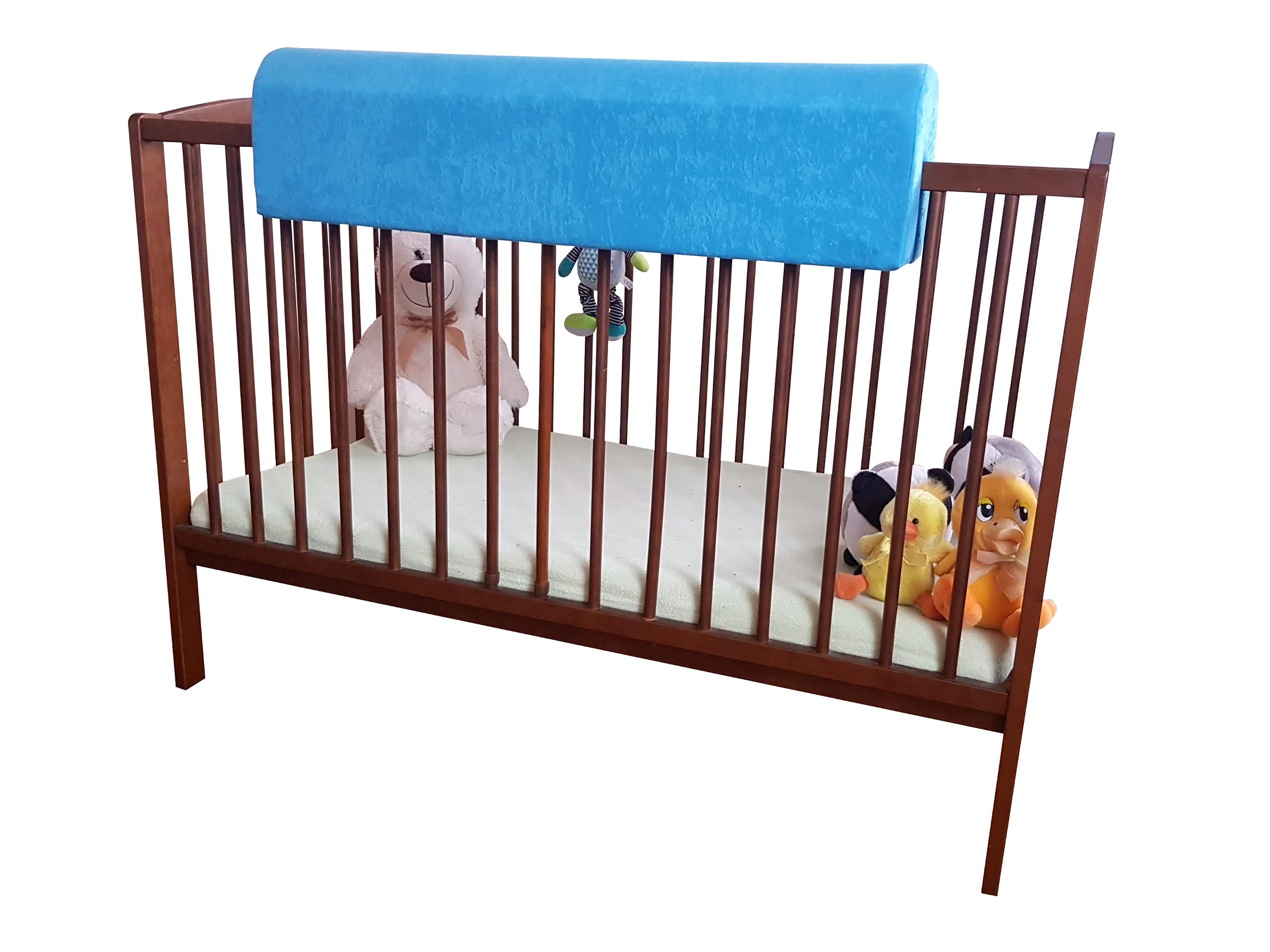 Paraspigoli per lettino, protezione dalle cadute, cuscino per paracolpi per lettino, copertura per letto alto, paraspigoli, colore blu, lunghezza 100 cm