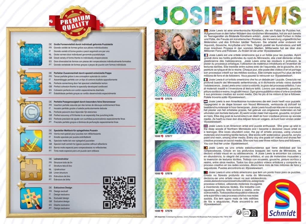Schmidt Spiele 57577 Josie Lewis, błyszczące kwiaty, puzzle 1000 elementów