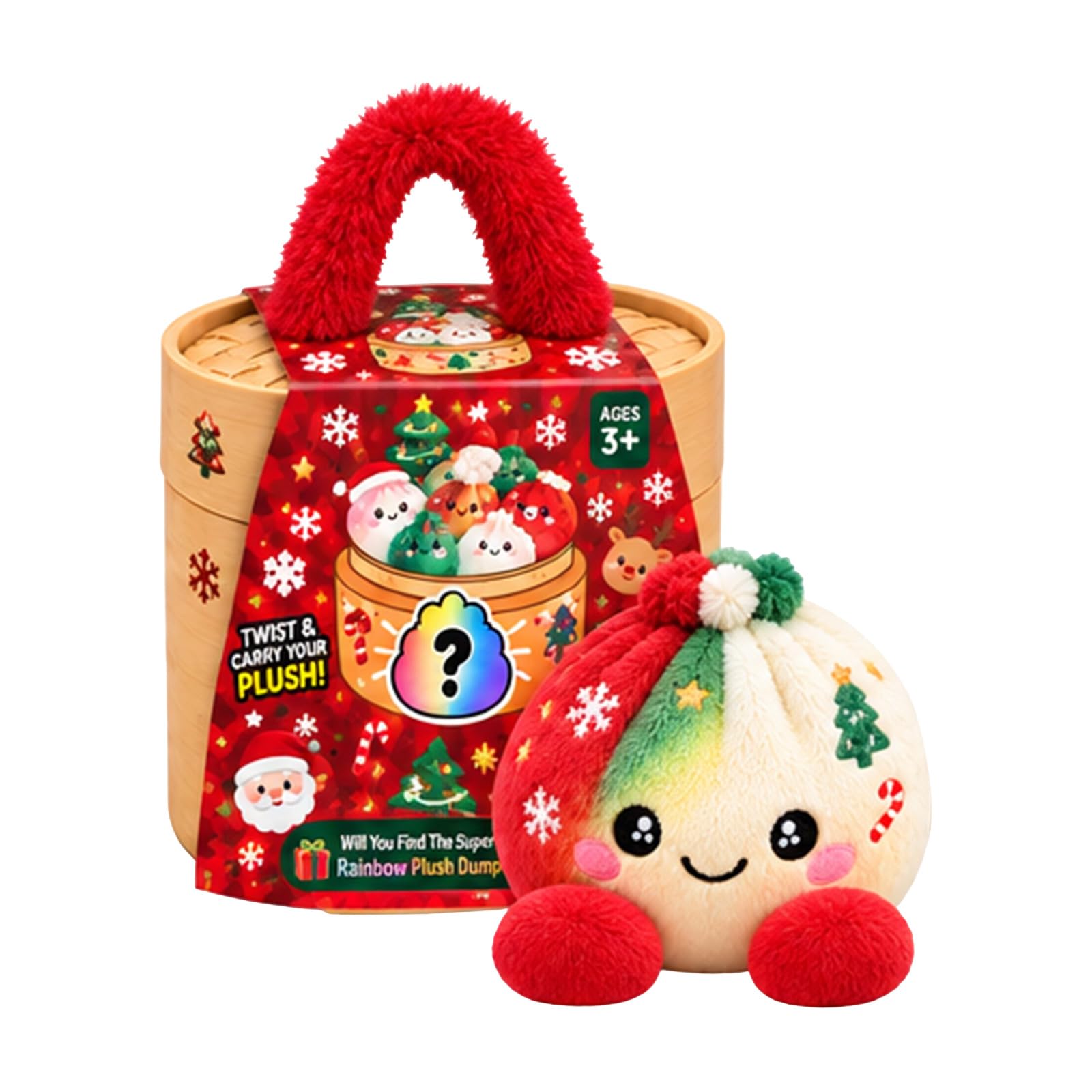 Christmas Plush Dumpling Pillow, Mystery Dumpling Plush Doll in Box A17 B