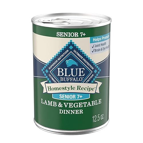 Blue Buffalo Homestyle Recipe Senior 7+ Lamb and Vegetable Dinner Wet Dog Food for Senior 7+ Dogs, Lamb Recipe, 12.5 oz. Can (Pack of 12)