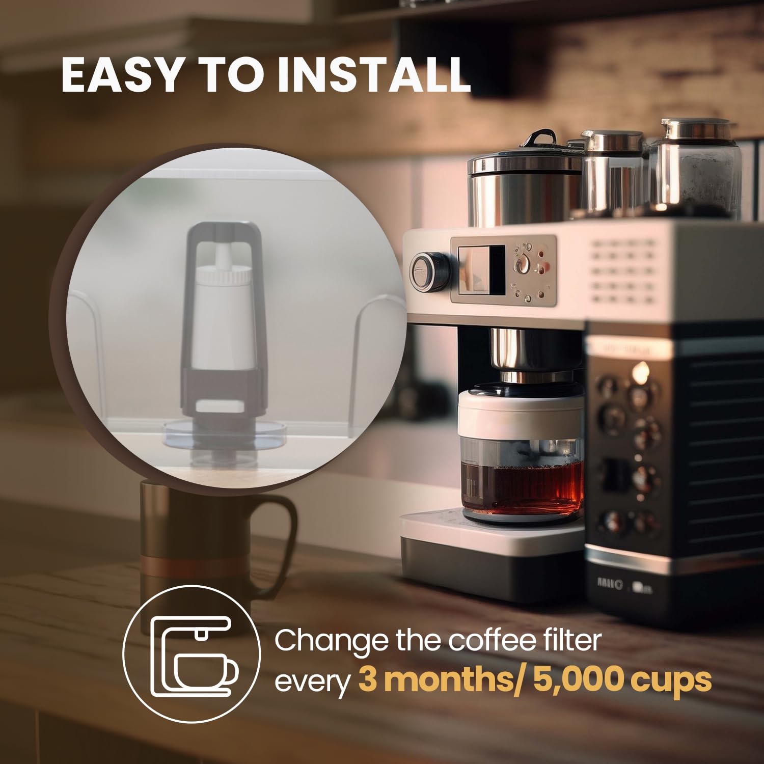 EVERSPRING Filtro per macchina da caffè Compatibile Con Sage Barista SES008, SES810, SES880, SES920, SES980, SES990 macchine da caffè, certificato NSF, 4 pezzi.