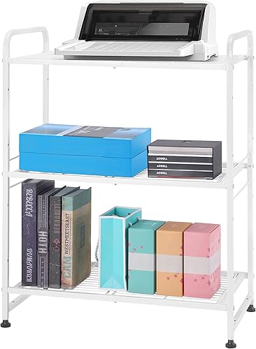 Miniatura 4 de Simple Trending Estantería de alambre apilable de 3 niveles, estante de almacenamiento de cocina, expandible y ajustable, organizador de estantes,