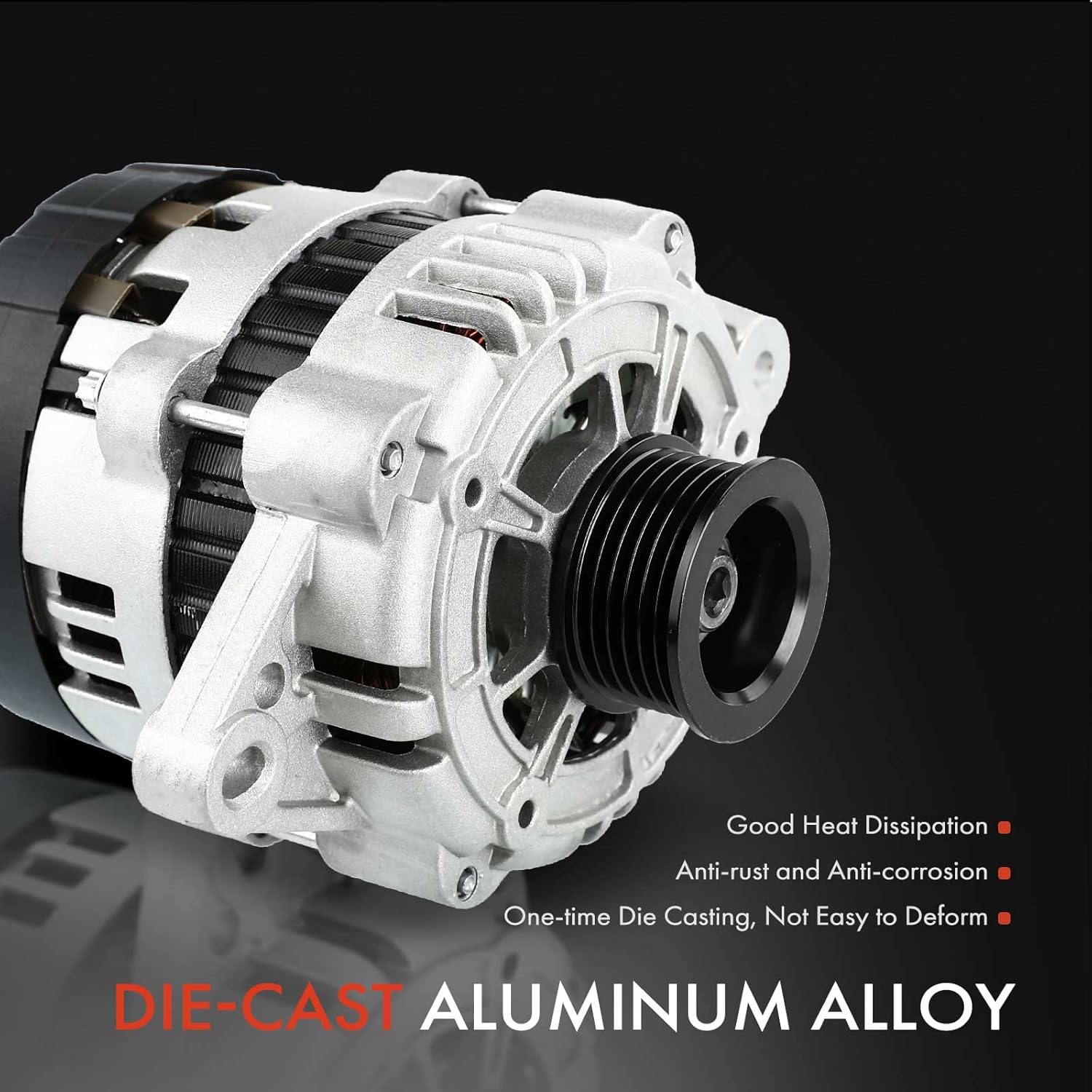 A-Premium Alternator Compatible with Chevrolet Aveo 04-08, Aveo5 06-08 & Pontiac Wave 05-08 & Suzuki Swift+ 04-08, L4 1.6L, 12V 85Amp Clockwise 6-Groove Pulley, Replace# 96838439, 96954113