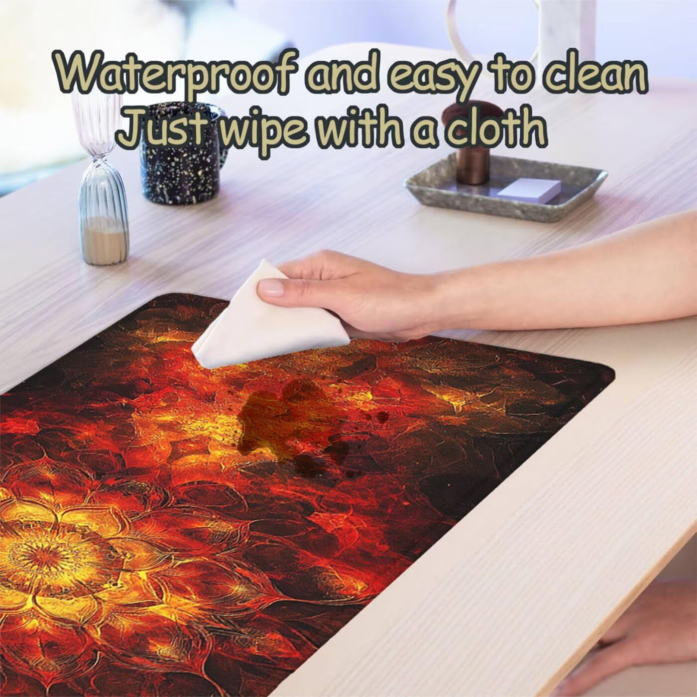 Kolorowa podkładka pod mysz do gier XXL 1000 x 500 x 3 MM podkładka pod mysz biurową Mandala z antypoślizgową gumową podstawą Wodoodporna zszyte krawędzie, do biura i domu S-1387