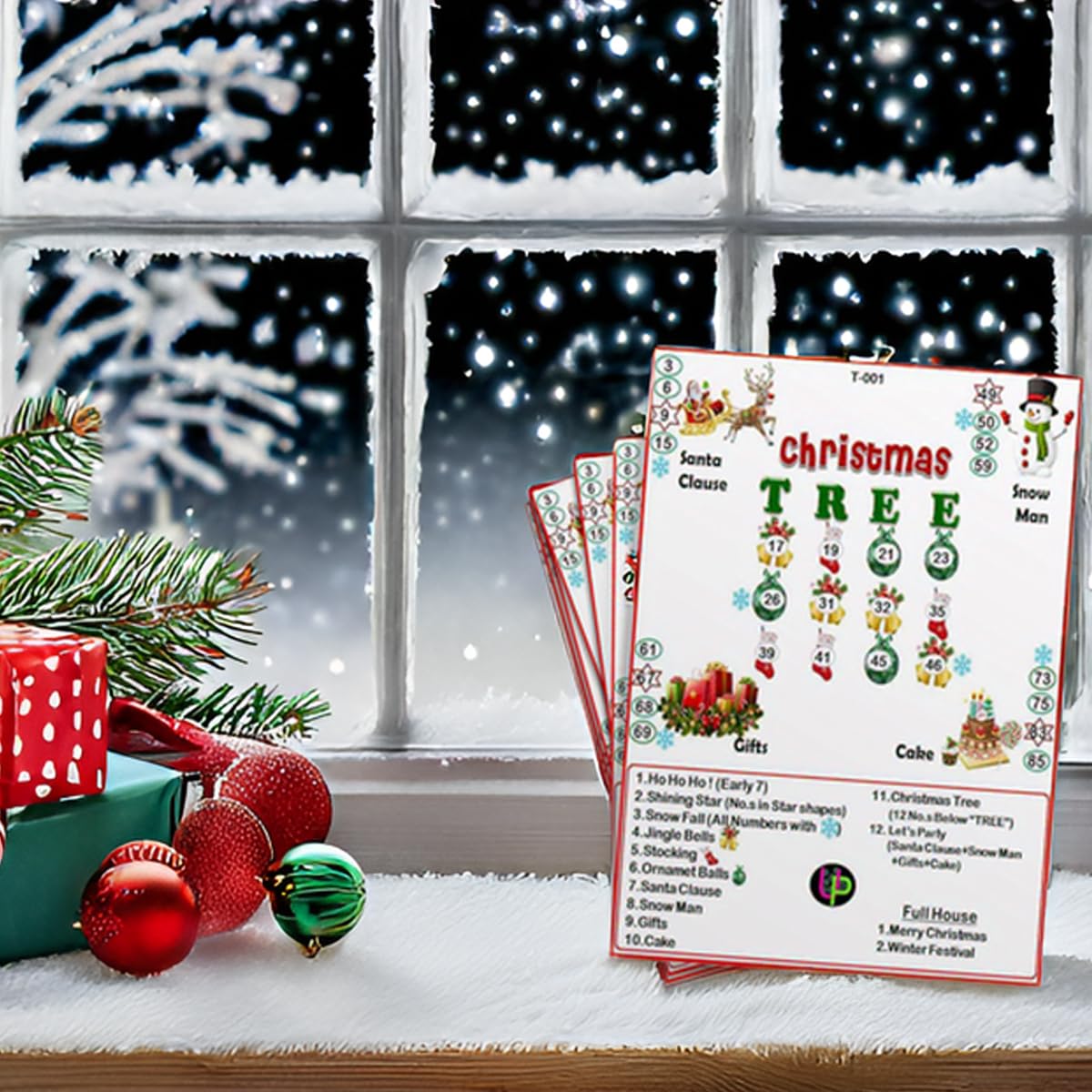 UltPult Tambola Christmas Tambola Tickets | Christmas Tree Theme Housie Tambola Themed Bingo Game | Kitty Party Theme Housie Tickets | English | for Family & Friends (Set of 15 Tickets) 4