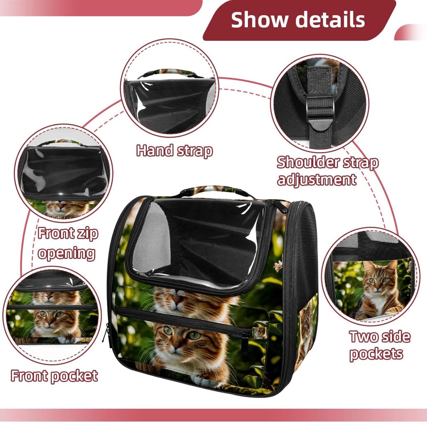 Cats (3) Cat Backpack Carrier, Large Pet Backpack for Medium Small Dog Cat Puppy Kitty Bunny