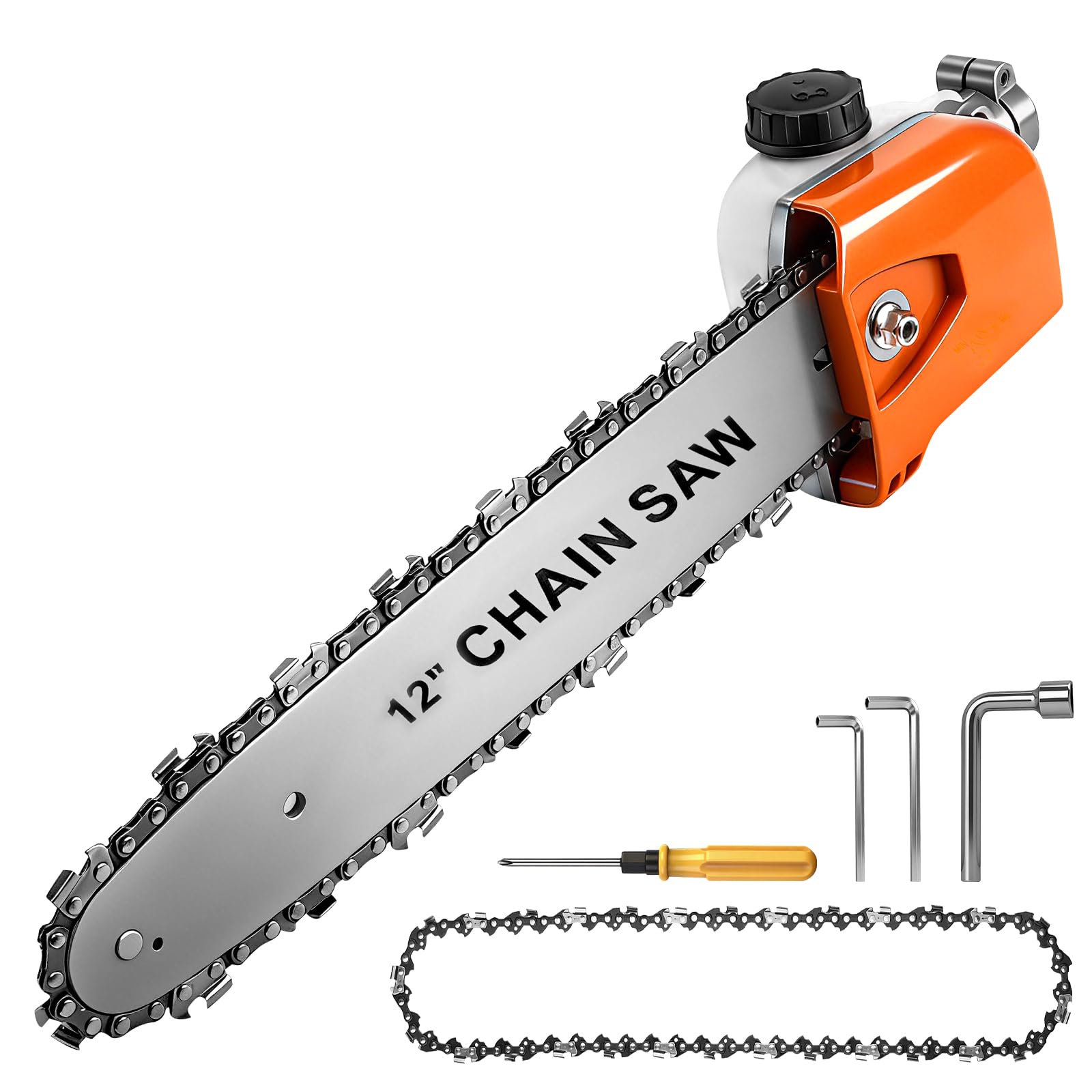 Cabezal de transmisión de 30 cm, incluye 1 cadena de reserva, compatible con cortadoras de césped eléctricas, cortadoras de césped con batería y desbrozadoras de gasolina, perfecto para cortar ramas y