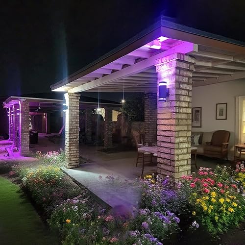 Miniatura 9 de Iluminación de pared RGB con control remoto que cambia de color, luces de pared para exteriores, temperatura blanca de 2700 k- 6500 K, montaje en