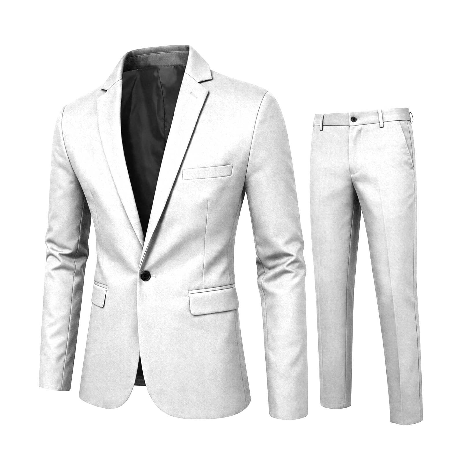 Completo arioso da uomo, set da 2 pezzi, estivo, spiaggia, matrimonio, sposo con pantaloni, per balli scolastici, smoking, set elegante per lavoro, matrimonio, abito da sera casual