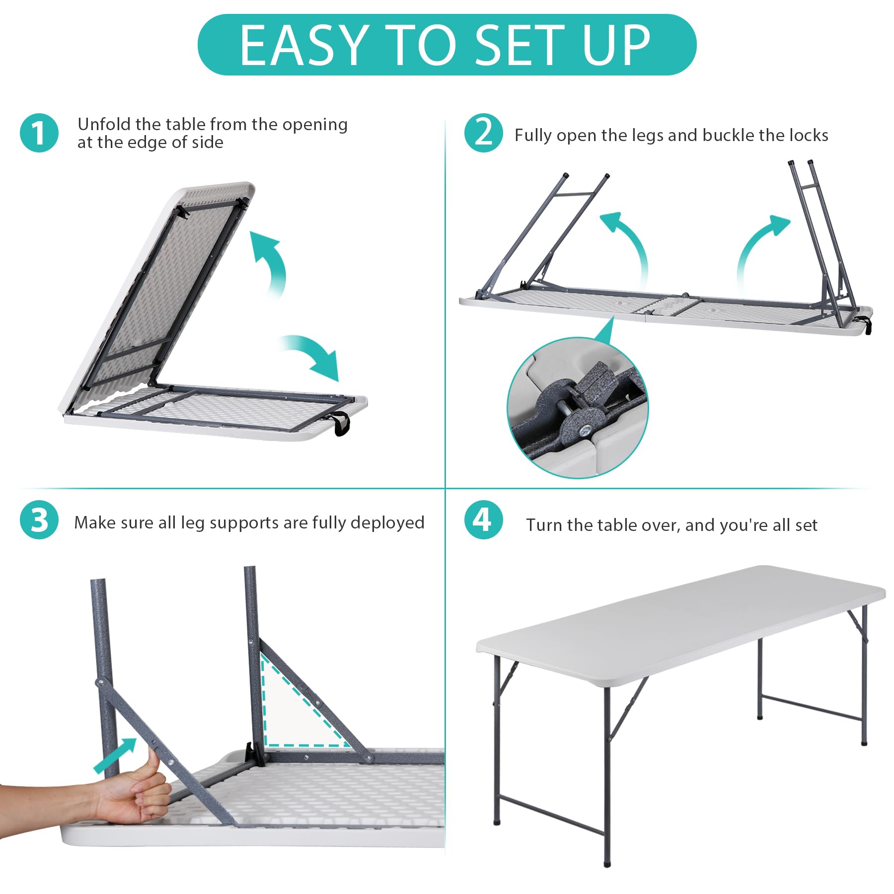 Amazon.com : ZenStyle 6 ft Folding Table - 71