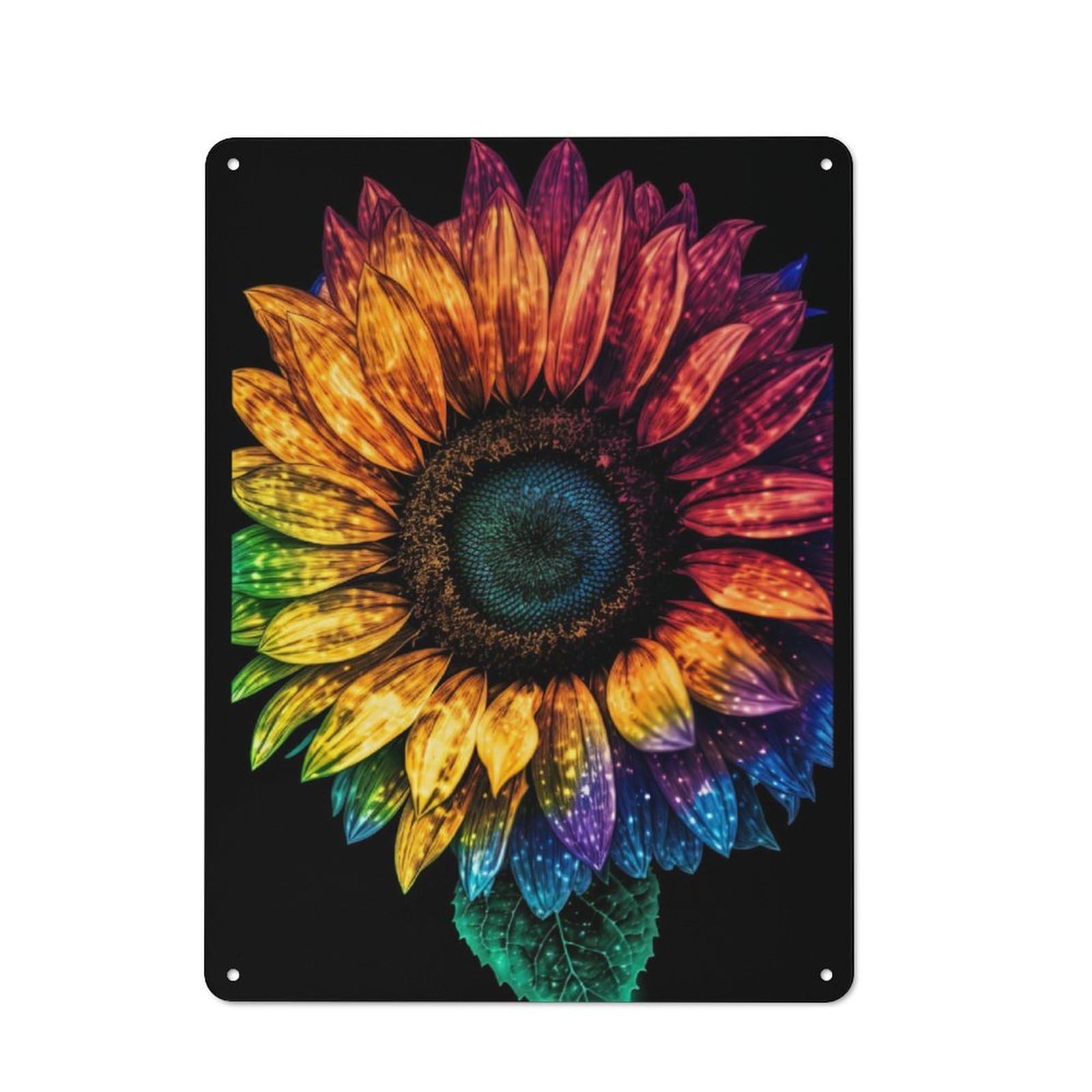 Junmoney Sunflower Psychedelic Retro Tin Wall Plaque 40X30cm For Man Cave Or Games Room, For Games Room Collectors