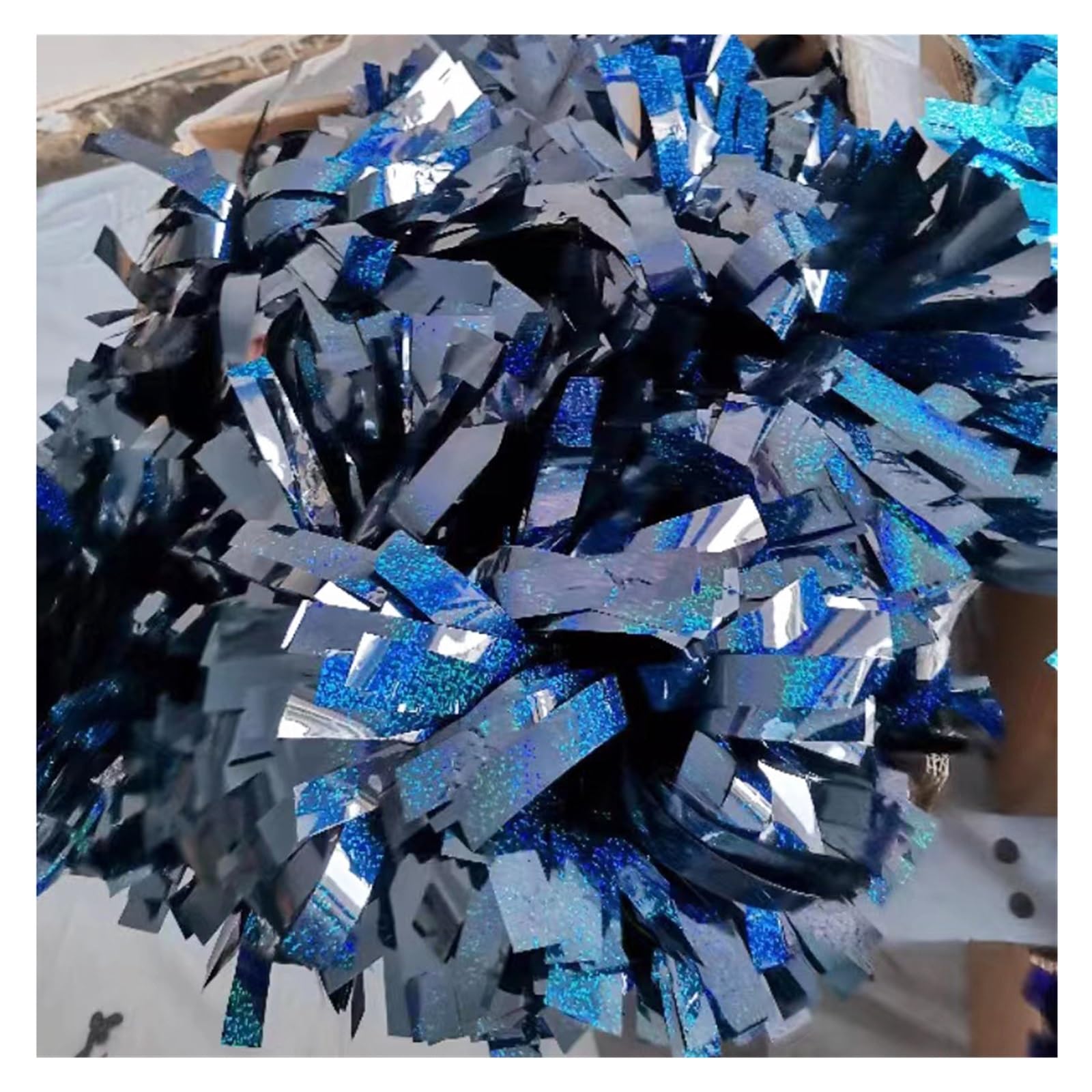 1Piece Metallic Pom Pom Pom Handle, Cheerleader Pom Pom(Color 15,6 Inch)