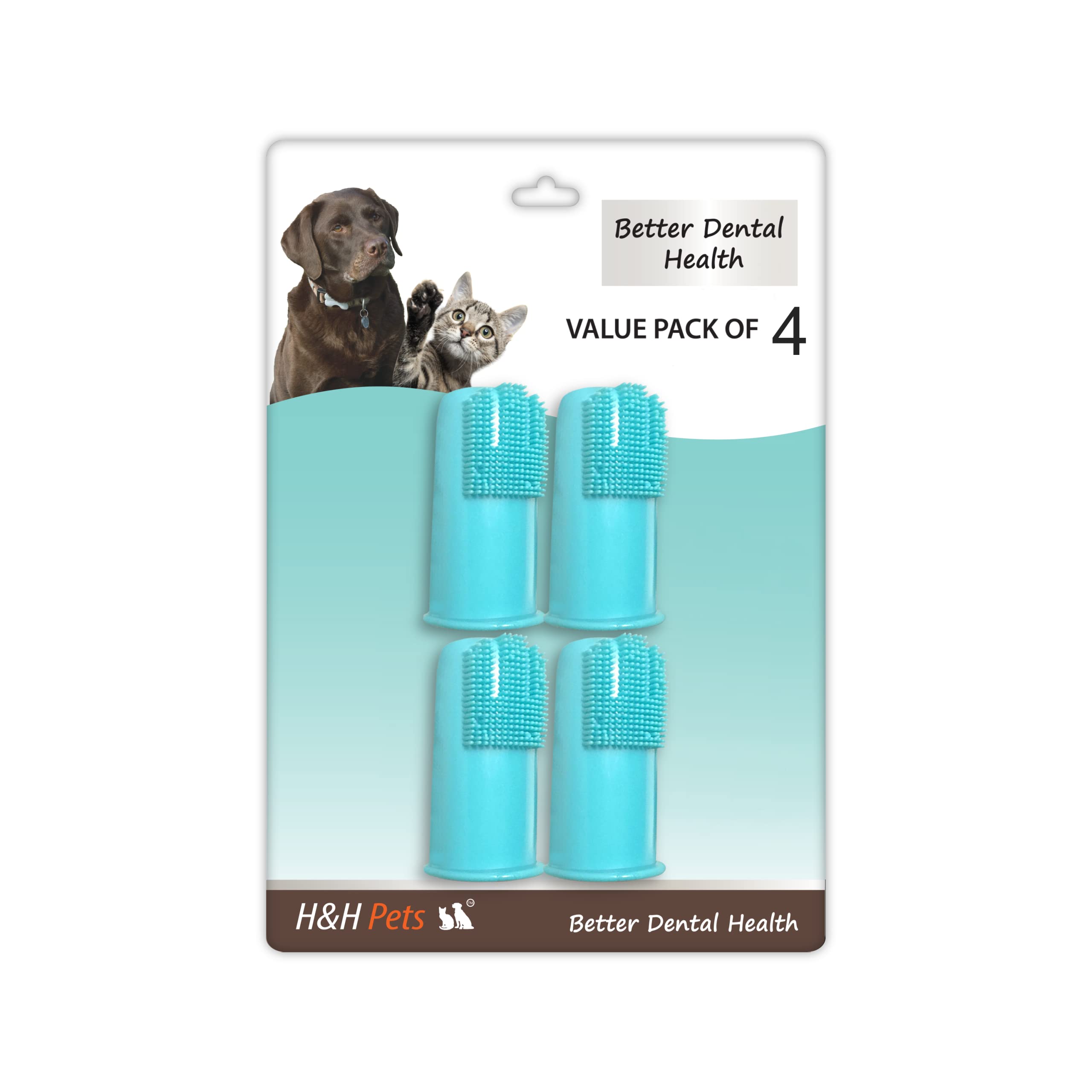 H&H Pets Professional Dog Finger Toothbrush by ,Pack of 4