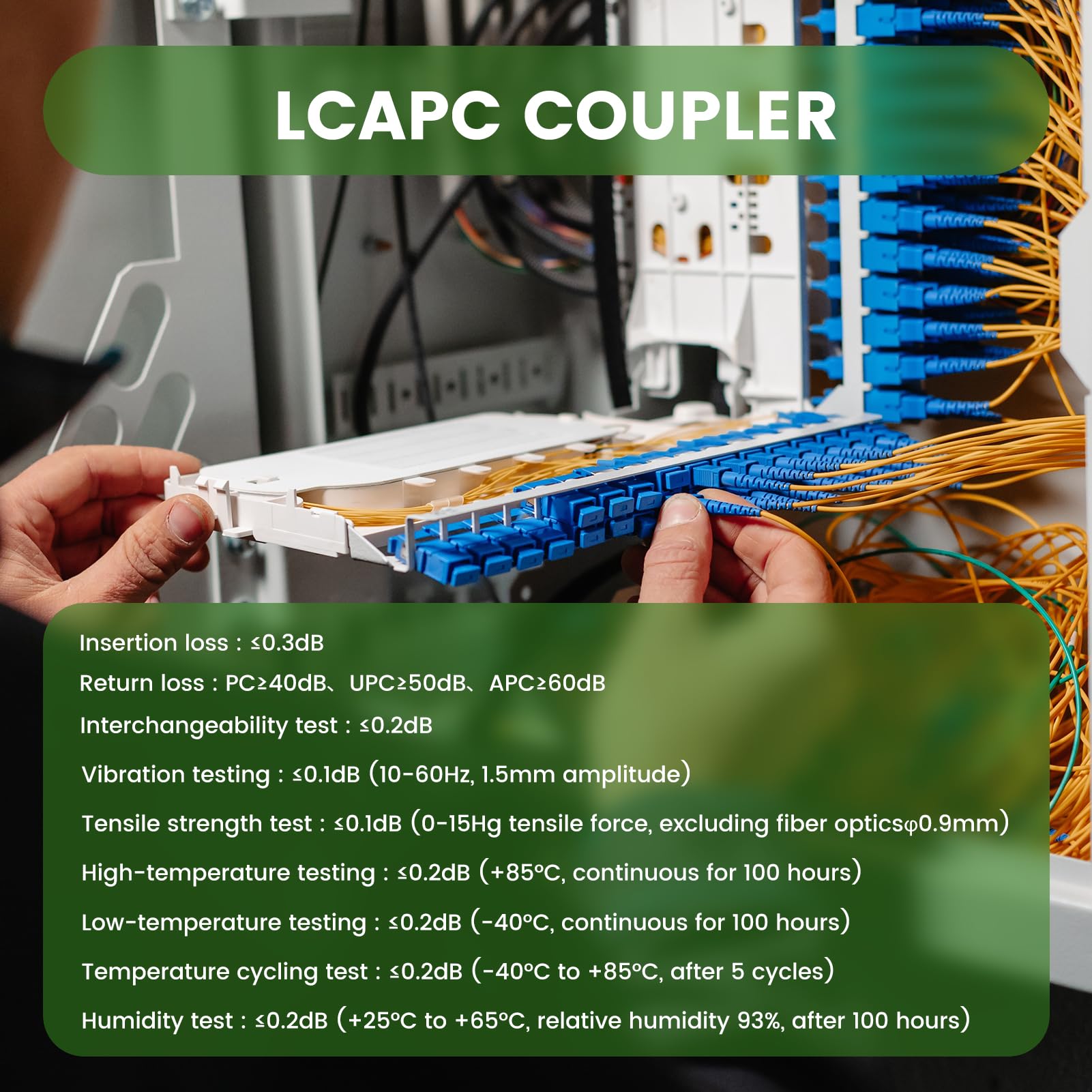 Produktbild von 10x LC/APC Simplex Glasfaser Adapter – Einfügedämpfung ≤0,2 DB, Für LAN, WAN, FTTH & Mehr