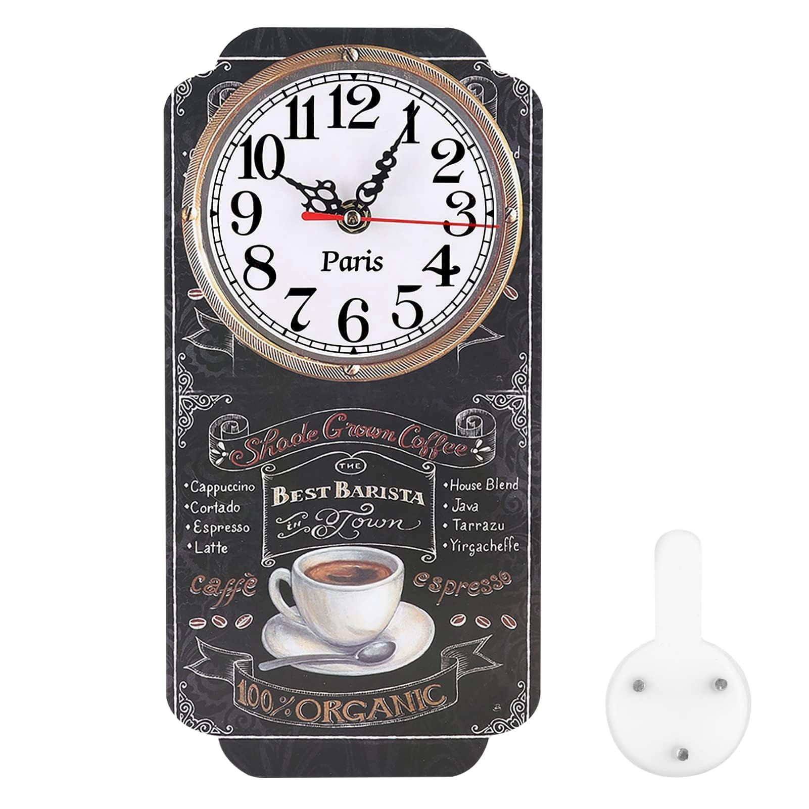 Horloge murale pour chambre à coucher CHGCRAFT silencieuse ronde motif citron