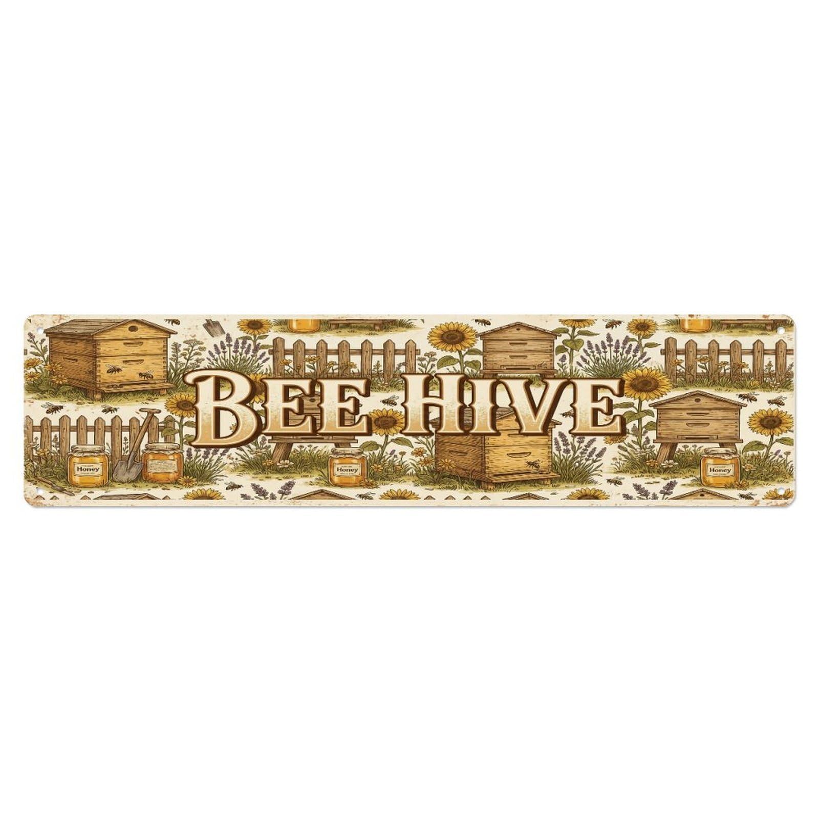 Xanthor Style Metal Tin Sign Vintage Yard Hive Farmhouse Funny Bee Backyard Farm