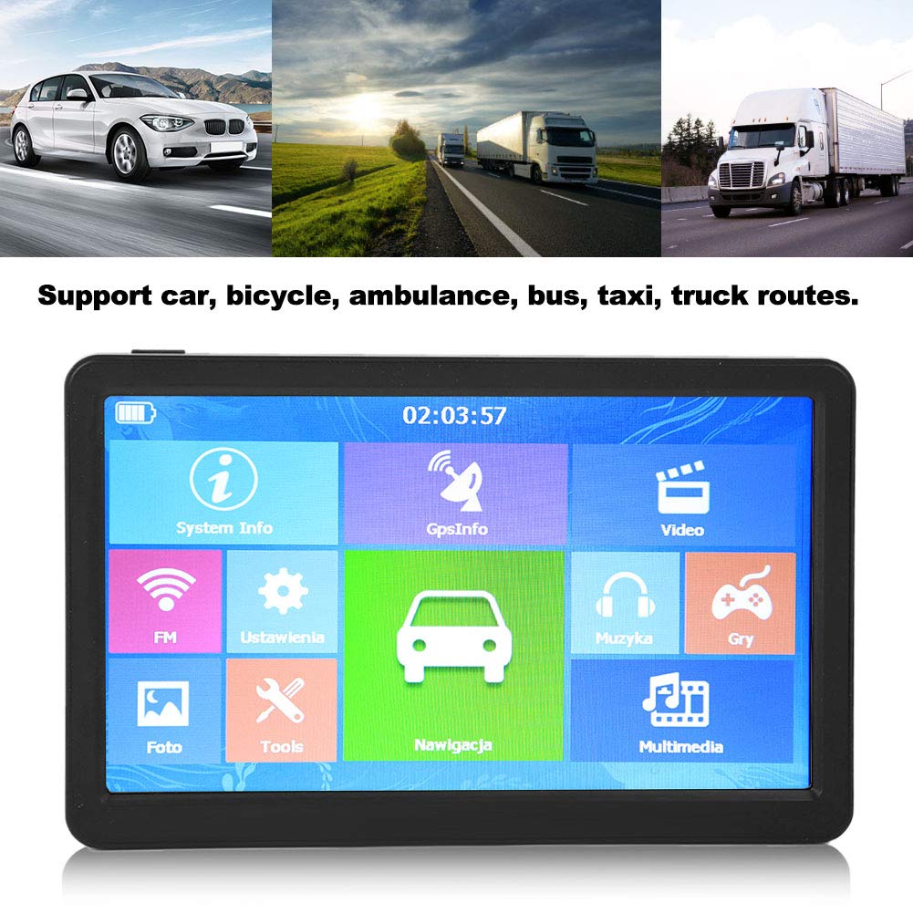 Navigatore GPS per camion per auto Navigatore per auto 9 pollici 8G 256M Radio FM di navigazione GPS con navigazione vocale, Avviso autovelox, Aggiornamento mappe