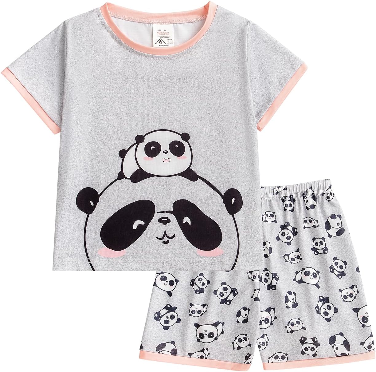 MyFav Pajama Set Big Girls Comfy PJS Lovely Heart Shape Printed Sleepwear Nighty - Image 2