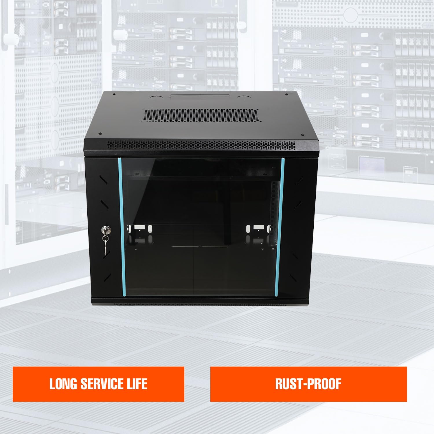 9HE Netzwerkschrank Serverschrank, zur Wand- oder Standmontage | Netzwerk-Wandschrank Server Rack Tragfähigkeit 60kg, 600×450×500mm