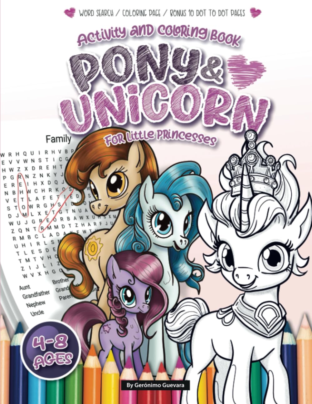 Activity and Coloring book Pony & Unicorn: For little princesses