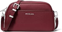 Michael Kors Jet Set Small Camera Crossbody Bag - Signature Logo Print, Zipper Closure, Hands-Free Travel Essential