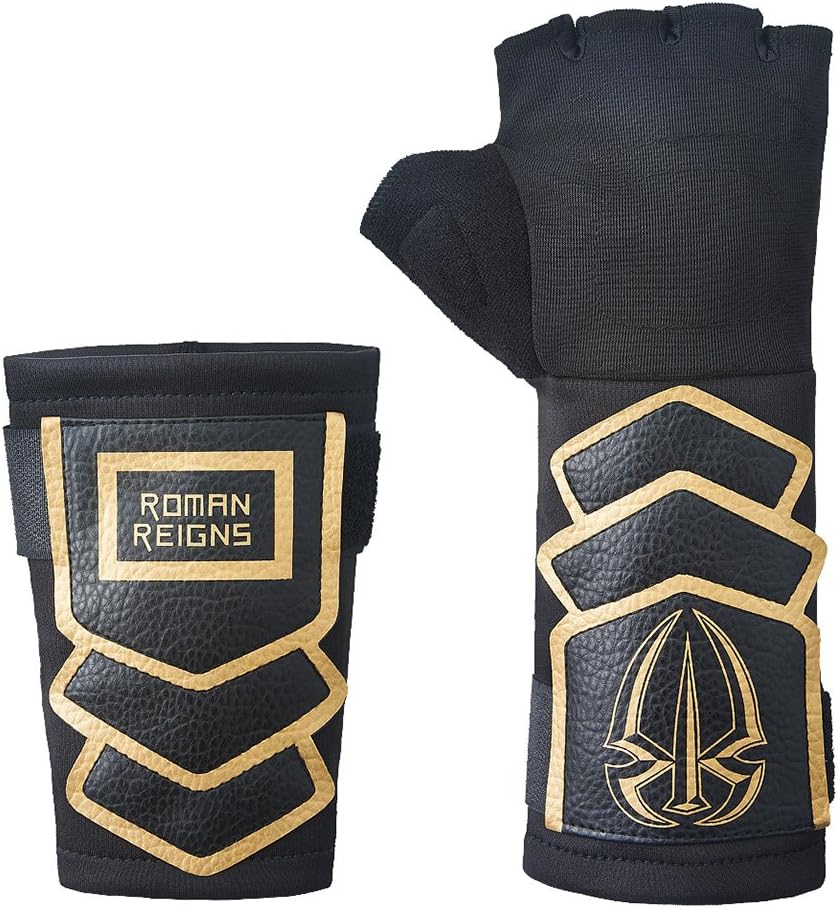 Roman Reigns Gold Logo WWE Authentic Superman Punch Glove Set,One Size,Black