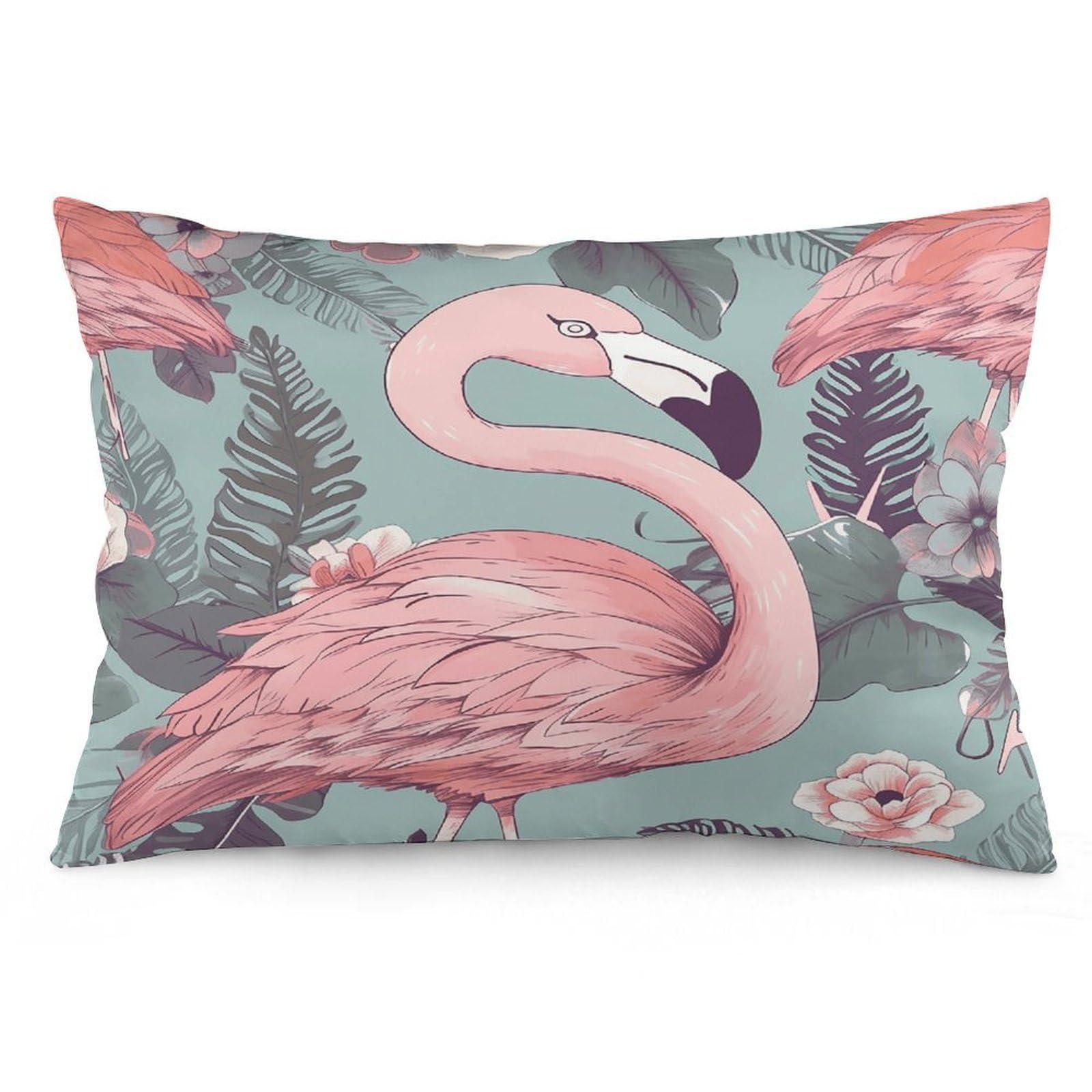 asbwuo Rectangular Decorative Throw Pillow Cover Soft Cushion Cover Flamingo2 Queen Pillow Cases for Couch Sofa Living Room Bed