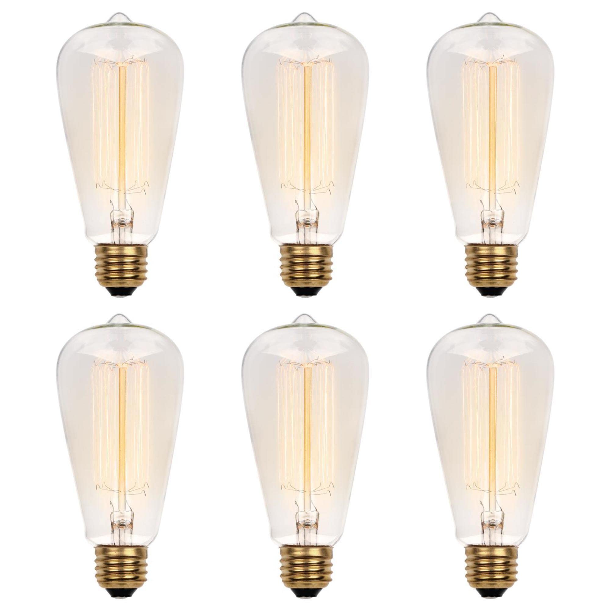 Westinghouse Lighting 0413220 60 Watt ST20 Clear Timeless Vintage Inspired Bulb with Medium Base, 6 Pack