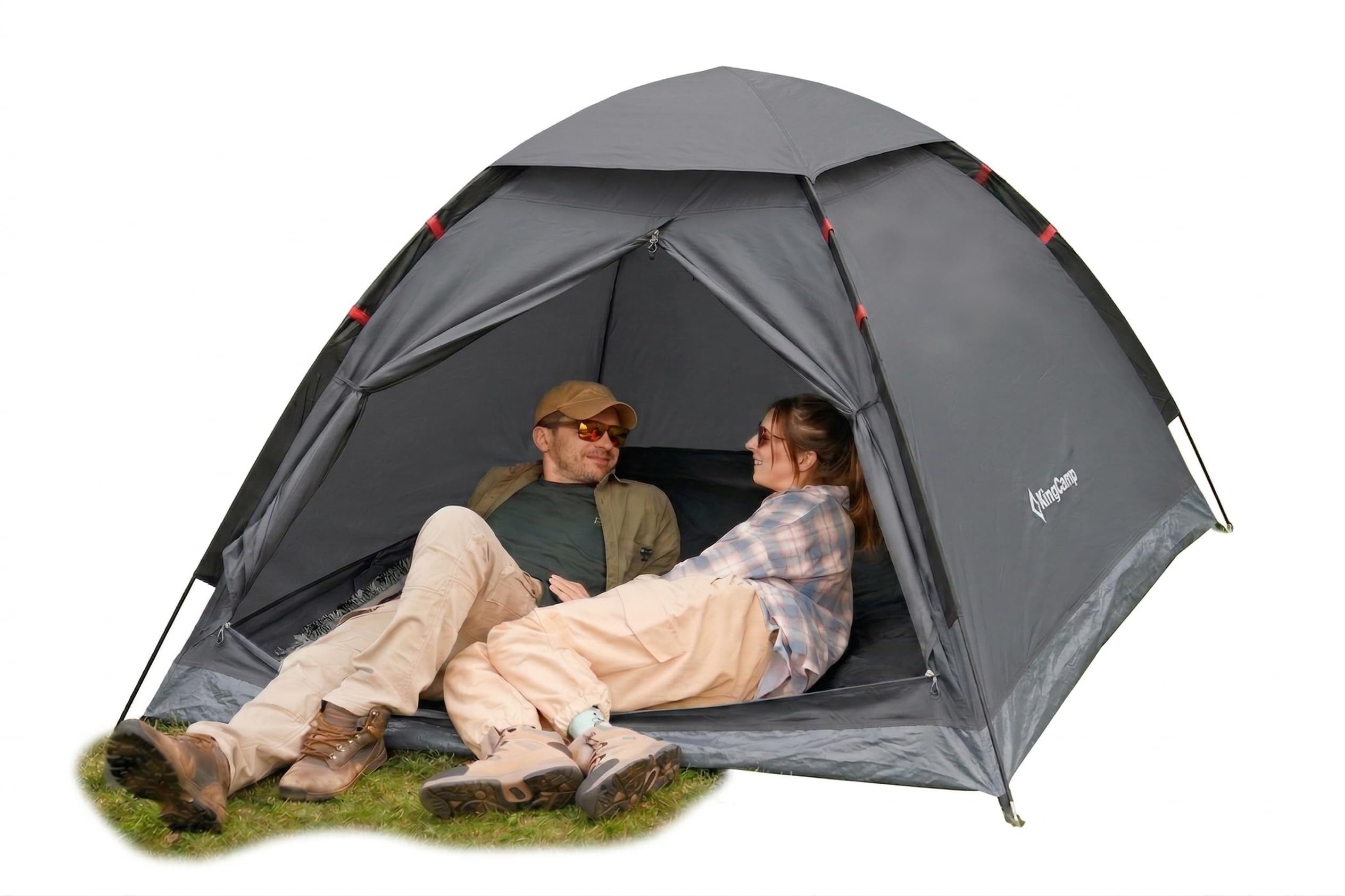 KingCamp 2-3 Personen Zelt Wasserdicht 3000mm Ultraleicht Camping Zelt mit Übergroßer Regenkappe & Reflektierenden Seilen -Kuppelzelte für Festival,Wochenend-Camping, Reisen - 210x180x130cm