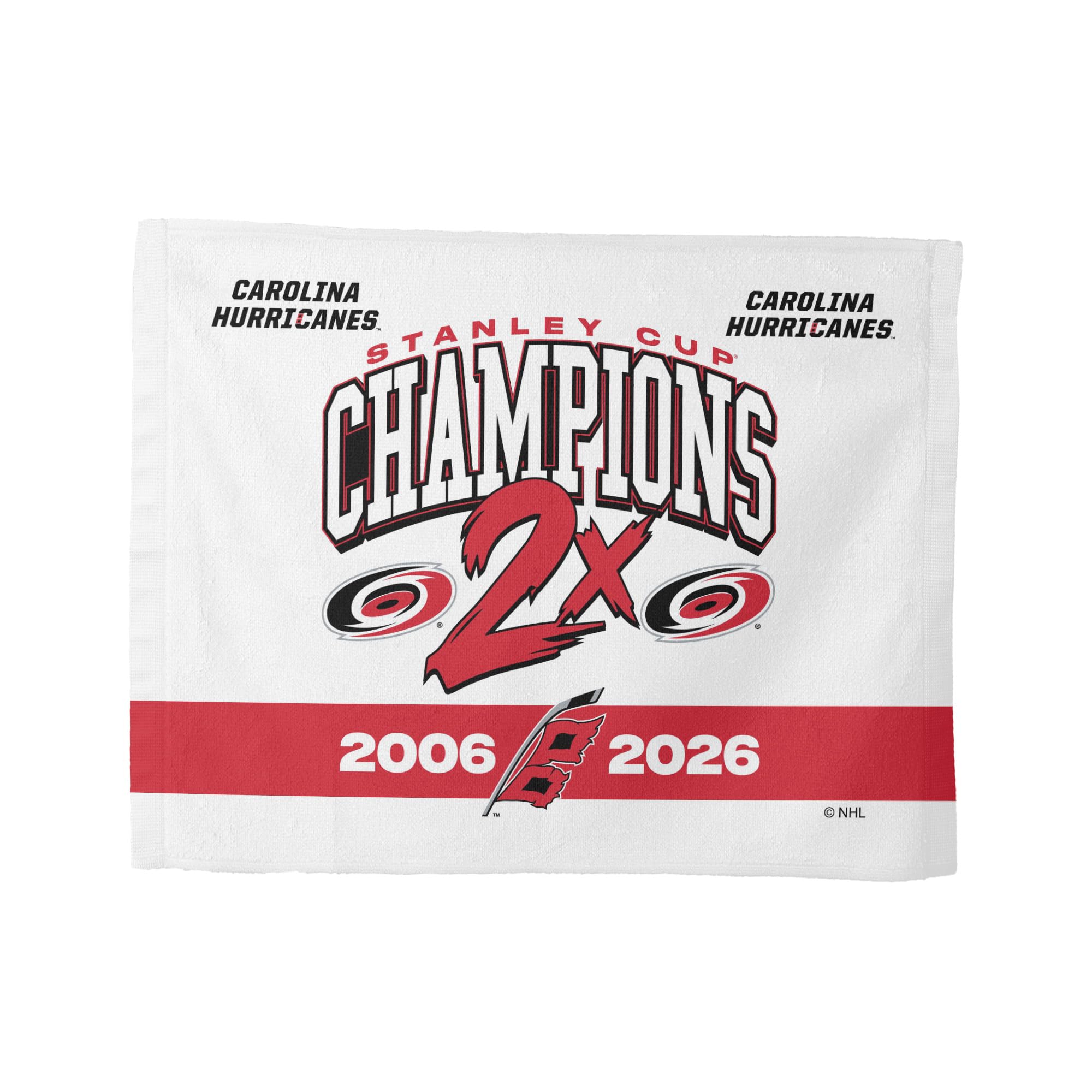 Northwest NHL Carolina Hurricanes 2026 Stanley Cup Champions Multi-Champs Rally Towel, Lightweight Fan Gear, Wave Ready Stadium Sideline Accessory, 15 x 18 Inch