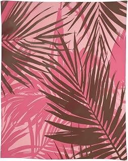 Pink Palm Table Cloth Flax Tablecloth for Dining Camping Indoor and Outdoor 55"x75"