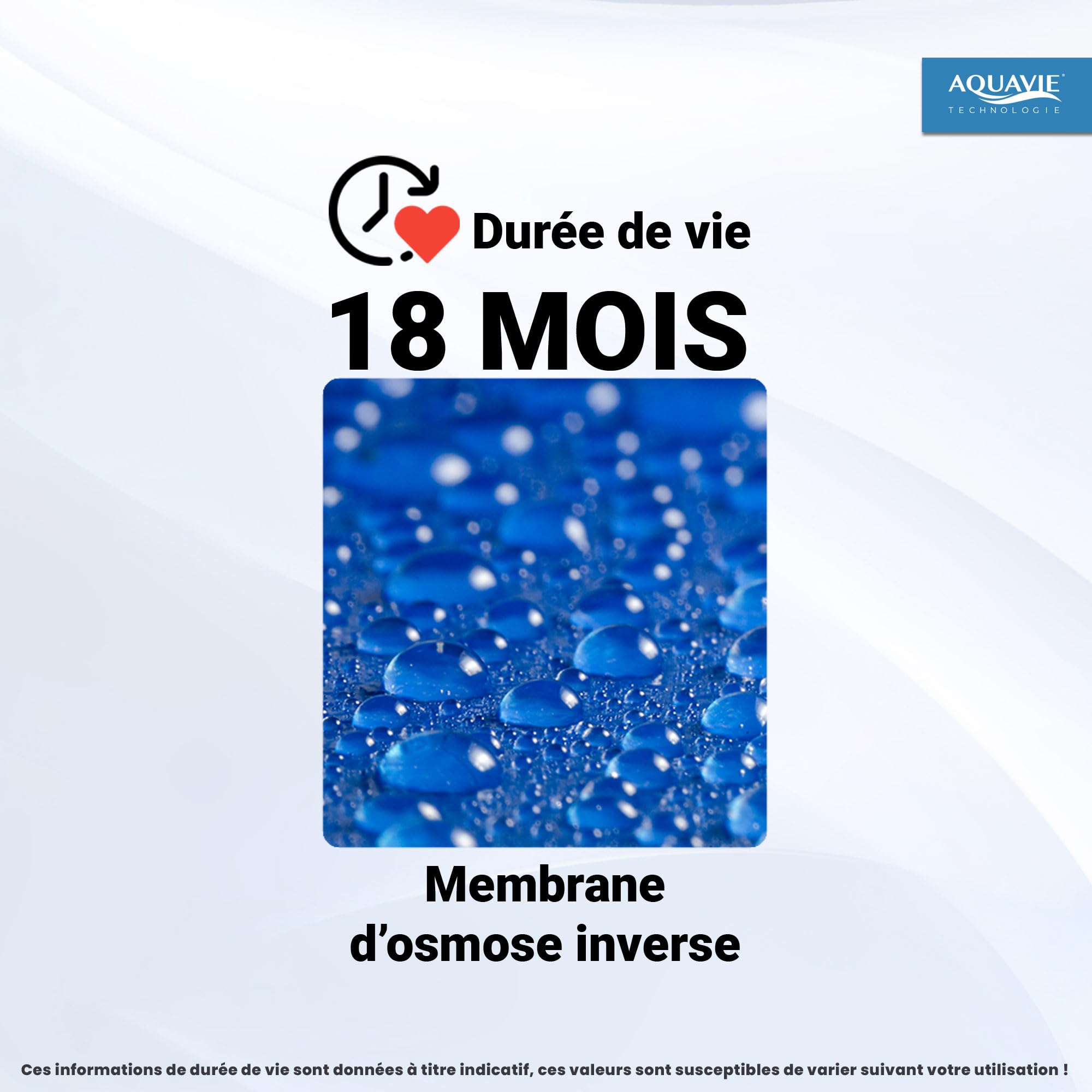 B0DH558Y3H– Aquavie Technologie - Membrane de Rechange pour Système d'Osmose Inverse (RO-10CF-200G) - 750L/Jour - Compatible avec OsmoDRINK