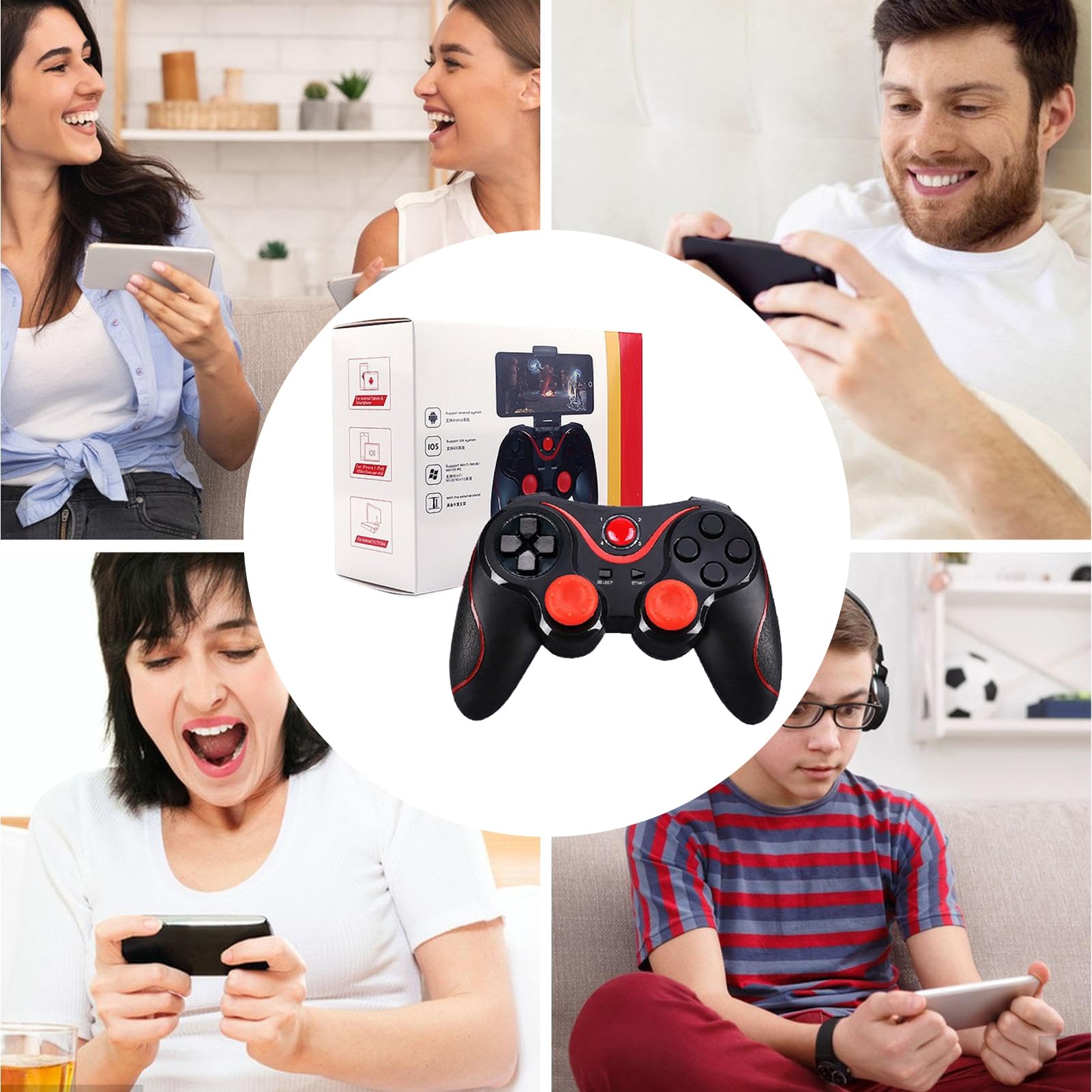 Jingmiger Controller PC per Giochi - Impugnatura Ergonomica,Controller Cablato Per Videogiochi | per Appartamento, Bar, Casa, Adolescenti, Adulti, Uomini, Ragazzi, Amici e Intrattenimento [Android]