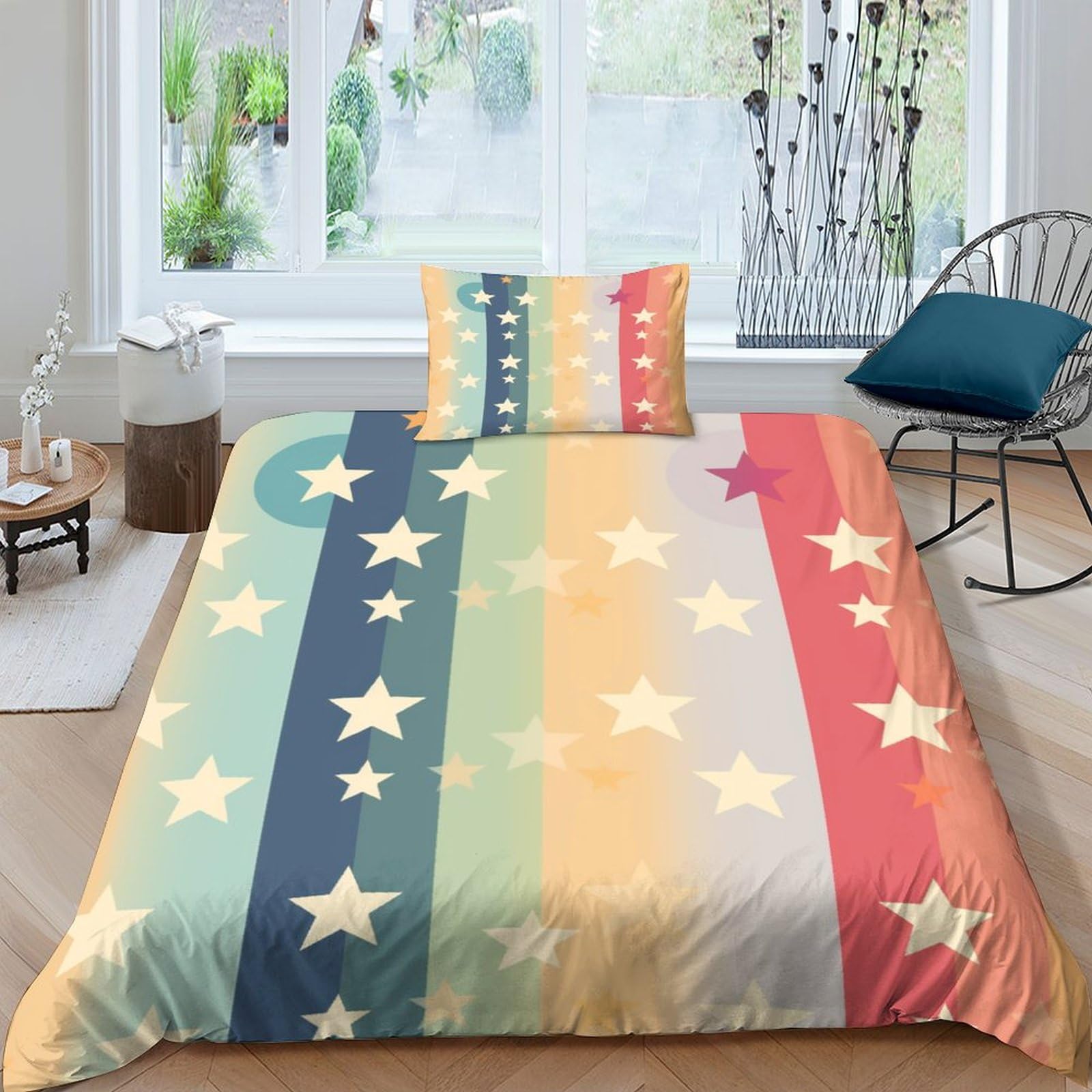 Funda nórdica de microfibra suave infantil reversible impresión 3D juego de cama 135x200cm