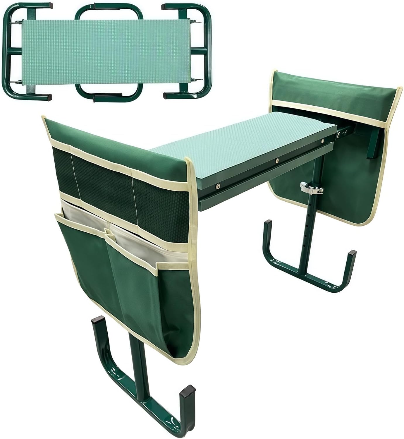 Garden Kneeler and Seat, 10.6" Wider and Thicker Soft Kneeling Pad, Folding Garden Bench to Relieve Knee & Back Pain, Gardening Gifts for Seniors Mom Women Men (Green)